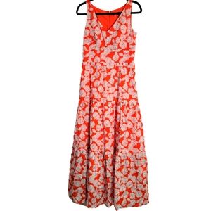 Orange and White Floral Maxi Dress - Size 4 - Tommy Hilfiger